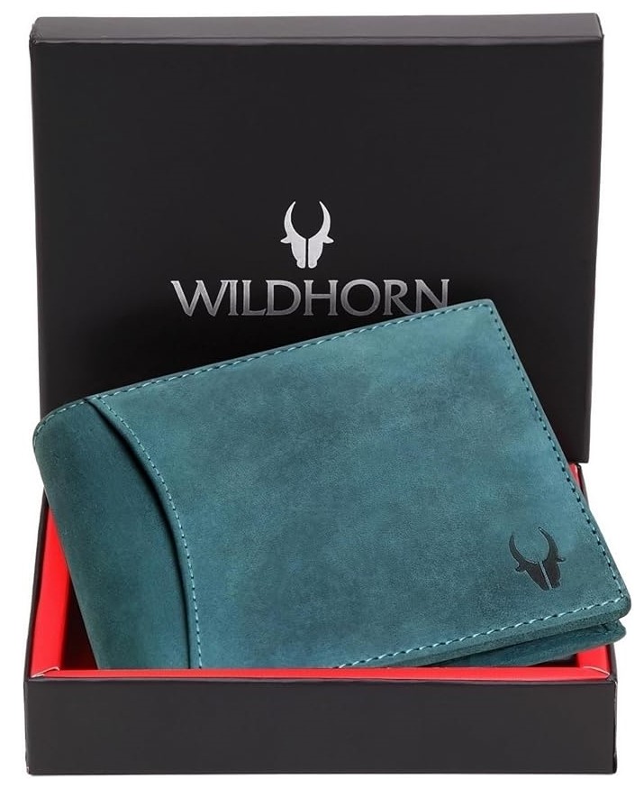 WildHorn Men's Leather Wallet - Blue Hunter..