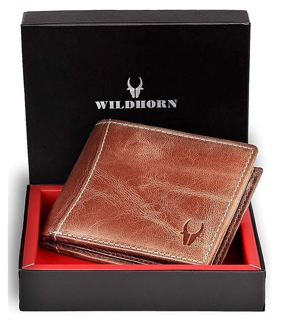 WildHorn Men's Leather Wallet - Tan Crunch..